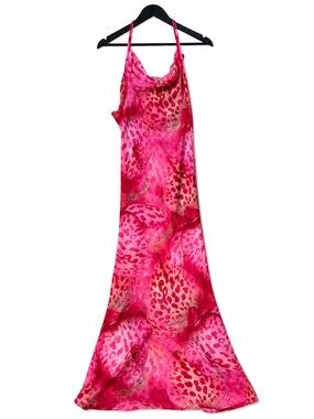 Opulessa x SHEIN Pink Mesh Print Maxi Dress / Cover Up | Size Small